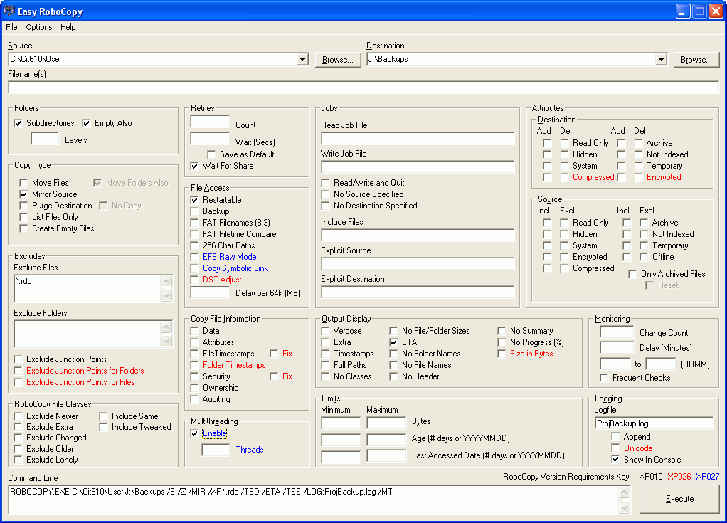 extra file robocopy log